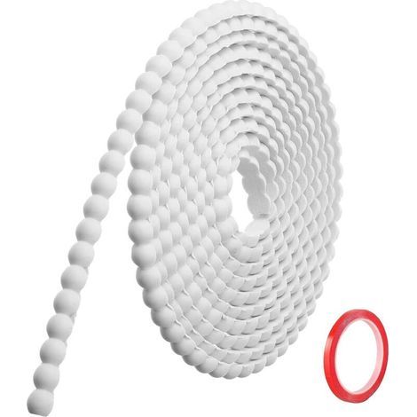 3 m x 10 mm weiße, selbstklebende Zierleiste aus flexiblem PVC mit 3D-Wulstkante, wasserabweisende Abschlussleiste für Spiegelrahmen (1/5)