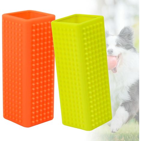 2 x Silicone Pet Hair Brush, Silicone Dog Grooming Brush, Carpet Cleaning Brushes, Pet Hair Removal (Yellow and Orange) (1/5)