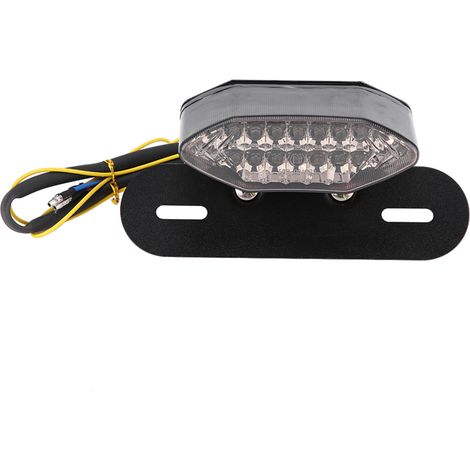 20 LED feux arrière pour moto, feux de freinage, clignotants, feux arrière intégrés avec plaque d'immatriculation (1/5)