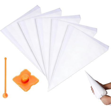 5 Pièce Sac de Mortier, Sac de Mortier, avec Grattoir et Boule de Couture pour un Remplissage Propre et Rapide, Outil Indispensable pour la Rénovation et le Bricolage (1/5)