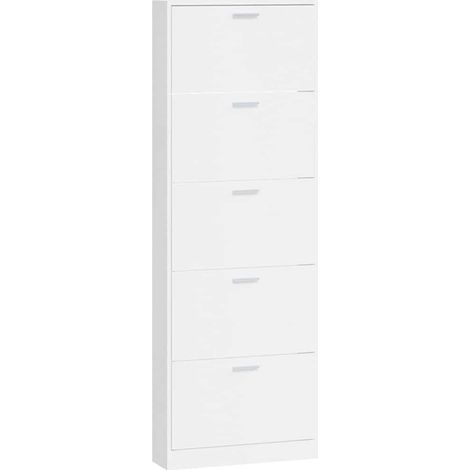 Maison Exclusive - Zapatero madera contrachapada blanco brillo 59 (1/5)