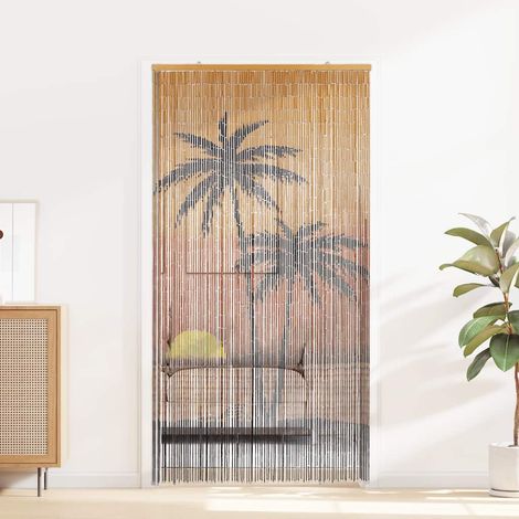 Rideau anti-insectes imprimé palmier 90x220 cm bambou
