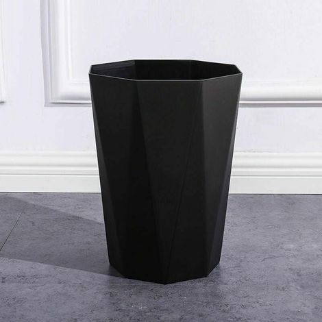 GABRIELLE Poubelle de bureau en plastique - Corbeille à papier pour la cuisine, le bureau ou pour la cuisine et le bureau(noir) (1/5)