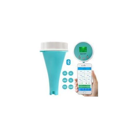 Détecteur de chlore résiduel pour piscine – pH, CE, ORP – Application Bluetooth – Moniteur qualité eau 6 en 1 pour aquarium (1/3)