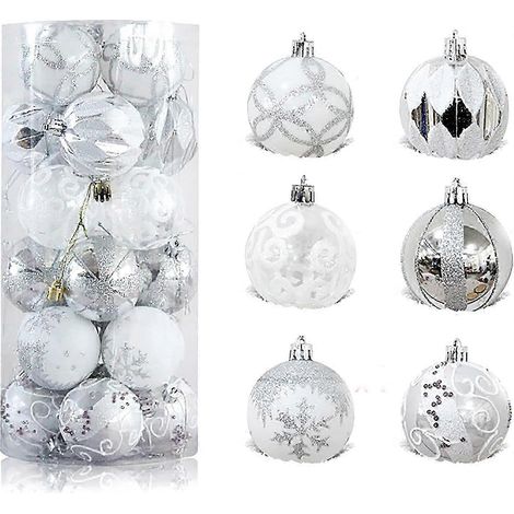Praktische 6 cm Weihnachtskugeln, 24 Stück Weihnachtsbaumkugeln, Weihnachtsdekoration (1/5)