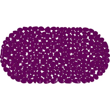 Tapis Fond de Baignoire PVC Galets - PVC sans Phtalates - 68 x 35 cm - Violet - Surface Antidérapante pour Sécurité et Confort - Facile d'entretien (1/5)