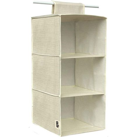 Organizer per armadio con 3 scomparti ripiani in tessuto portaoggetti contenitore pieghevole richiudibile salvaspazio porta oggetti portatile 60x30x30 cm