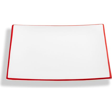 Gmundner Keramik Rubinroter Rand, Assiette plate Trend (26x26cm)