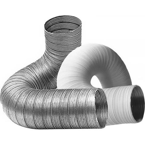 Tubo spiroflex compatto in alluminio, 160 mm, 5 m, cromato, flessibile e resistente a 300ºC - ESPIROFLEX