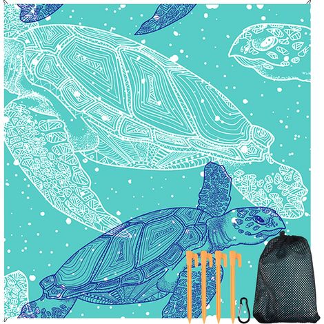 Serviette de Plage en Microfibre, Couverture de Plage Extra Large, Tapis de Plage Imperméable 210 x 200 cm, Couverture Pique Niques Portable, Tapis de Plage Anti-Sable, pour Voyages, Camping (1/5)