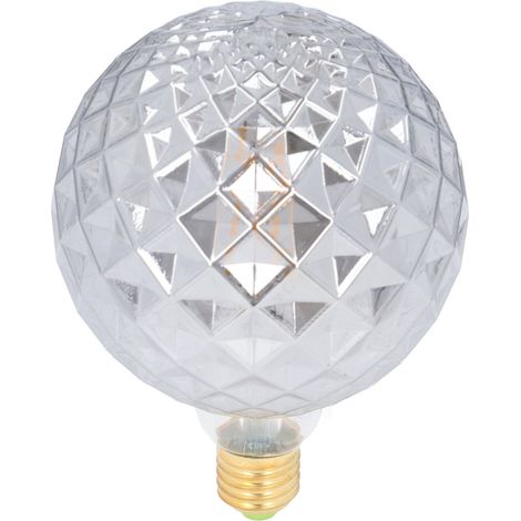 vintage LED G125 en verre gris fumé filament décoratif