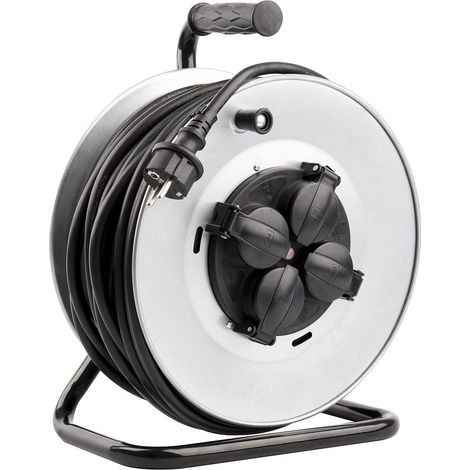Carrete Alargador de Cable 50m 3x1.5mm IP44 Gris