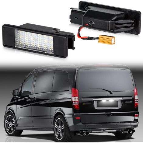 LED License Plate Light for Viano W639 Vito Bus W639 Vito/Mixto Kasten W639 Sprinter W906, LED License Plate Lights with Canbus Error Free, 2 Pieces (1/5)