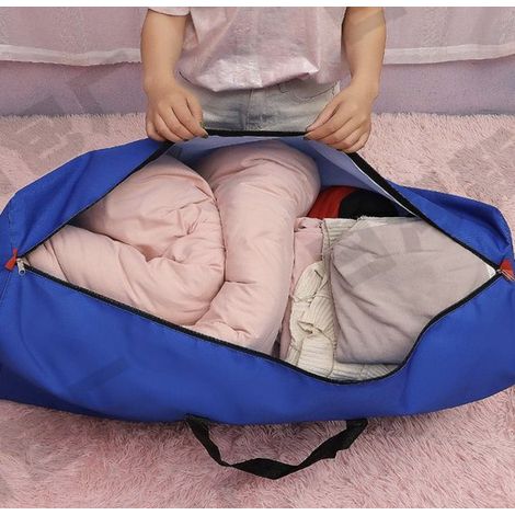 Juego de 3 bolsas de almacenamiento espaciosas: bolsas plegables para ropa y ropa de cama, ideales para mudanzas y viajes. (1/4)