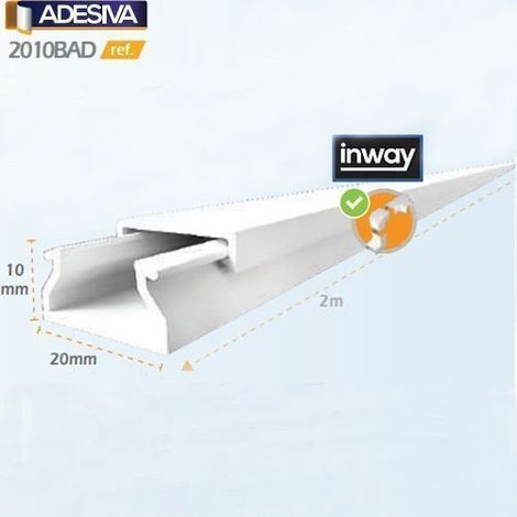 Tira Canaleta 2 mtrs Adhesiva 20x10mm Blanca (1/2)