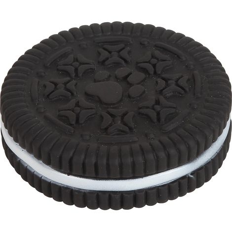 Interactive Squeaky Pet Dog Toy, Durable Rubber Chew Toy in Oreo Cookie Shape with Sound, Tooth Cleaning Feature, and Convenient Service (1/5)