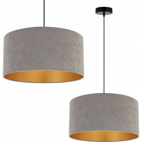 LAMPADA A SOSPENSIONE LAMPADARIO DA SOFFITTO PARALUME IN VELLUTO DORATO