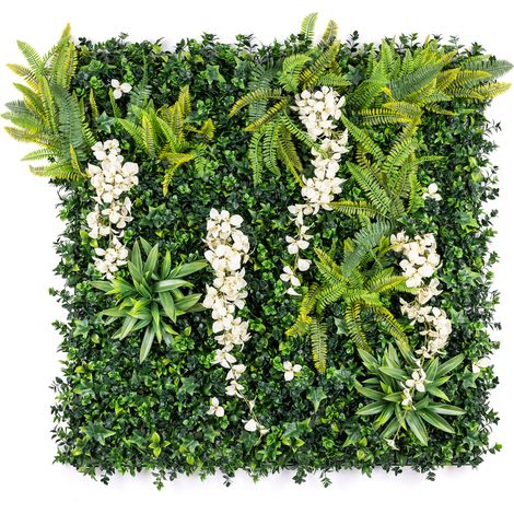 Artificial Wisteria Living Wall Panels - White 1 Pack