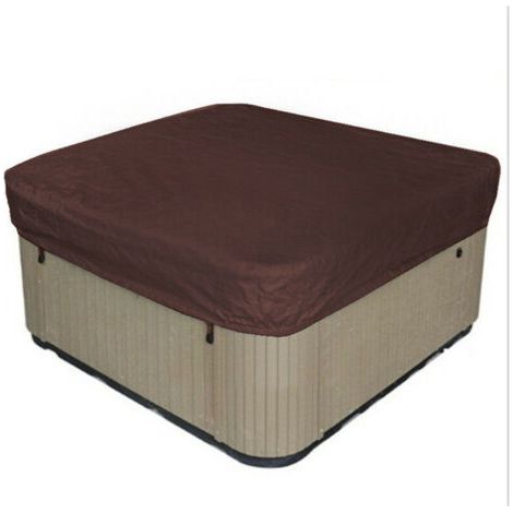 Sollbry Housse de Spa extérieure Housse de Spa carrée Housse de Spa imperméable Tissu Polyester 190T Anti-poussière Anti-UV avec Un Sac de Rangement, 207 × 207 × 30 cm (1/3)