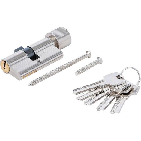 Cylindre de Serrure de Sécurité 60 mm - Avec Bouton - Sécurité Renforcée et Facilité d Utilisation - D-Work (1/5)