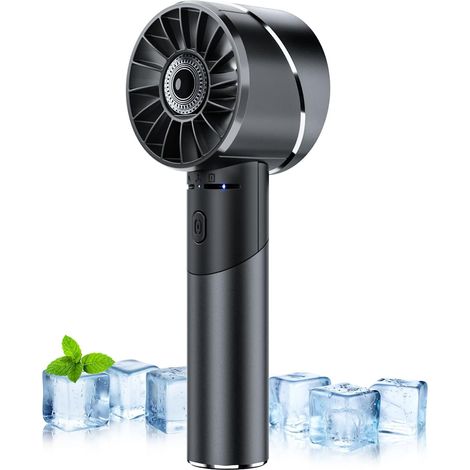 Pocket Fan, USB Rechargeable Portable Turbo Fan, 2600mAh Battery Mini Personal Fan, Small Pocket Hand Fan for Travel Camping Outdoor (Black)