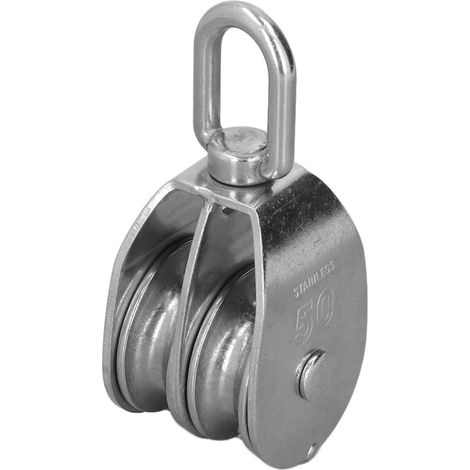 Poulie marine double rouleaux 50mm/2.0in, capacité 400kg, acier inoxydable 304, robuste pour bateaux et voiliers (1/5)