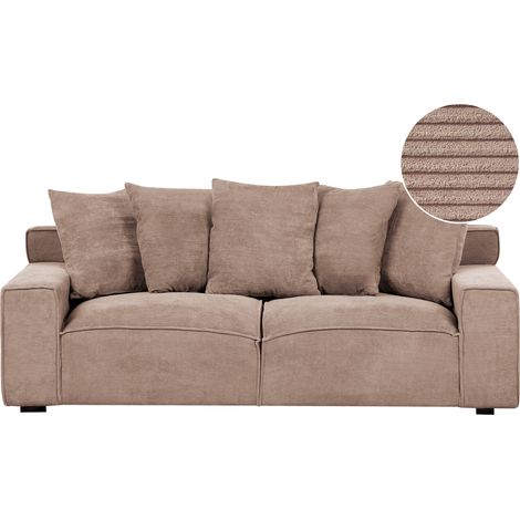 Sofá de 3 plazas de pana cómodo moderno retro sala de estar beige arena Viskan