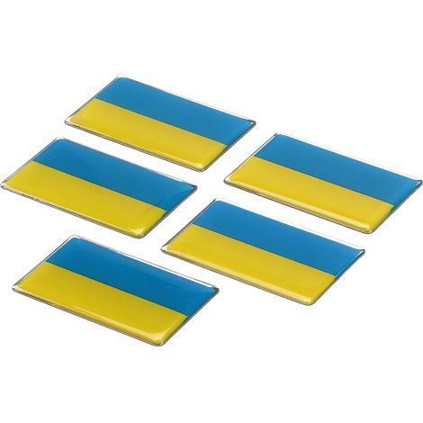 Fünf gewölbte Aufkleber in den Farben der Nationalflaggen, hergestellt aus Epoxidharz und Aluminiumlegierung, geeignet für Motorräder und Autos. (1/4)