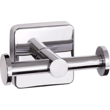 Appendiabiti doppio per bagno in acciaio inox finitura lucida  CLODE-C kamalu