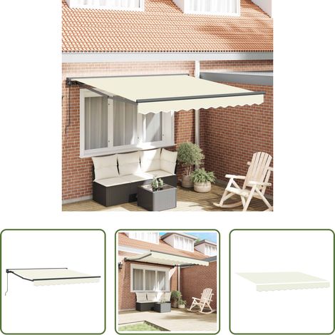 Sonnenschutz -  Markisenrahmen Creme 300 x 250 cm Polyester mit PU-Beschichtung (1/5)