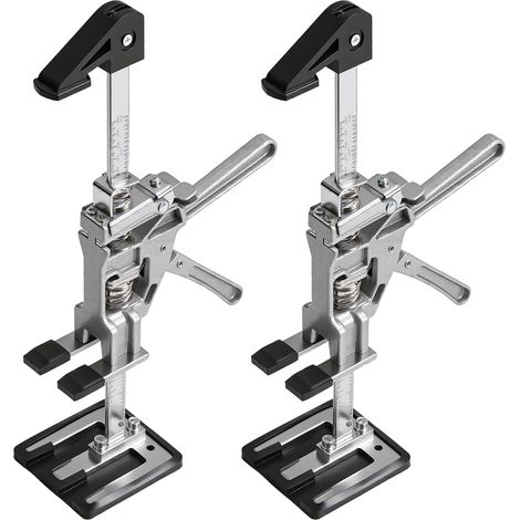 TolleTour Set da 2 sollevatori per mobili rinforzati con scala, regolazione fine 0-23 cm, per mobili e pannelli, portata 150 kg (1/5)
