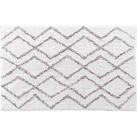 Tapis Déco Imprimé "Emya" 50x80cm Blanc & Gris (1/2)