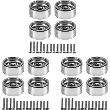 12 Pièces 1.9 Jante de Moyeu de Roue en MéTal Verrouillage pour 1/10 Crawler TéLécommandé Axial SCX10 90046 AXI03007 TRX4 D90,1 (1/5)