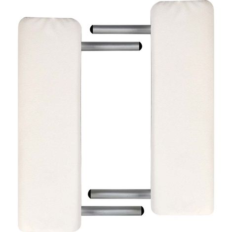 vidaXL Camilla de masaje plegable 2 zonas estructura de aluminio crema (1/2)