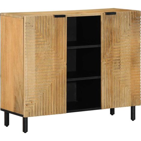 vidaXL Buffet marron 90x33x75 cm bois massif de manguier (1/5)