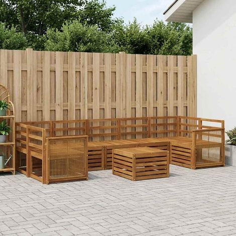 vidaXL Outdoor Sofa Set 8 pcs Natural Solid Acacia Wood (1/5)