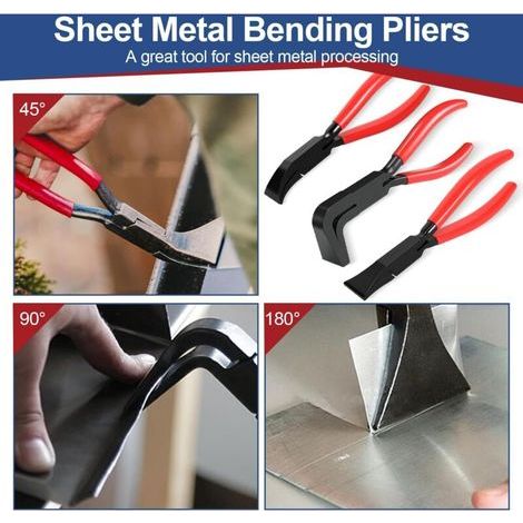 [JAMAIS UTILISÉ] 3 Pièces Pince Pliante Plieuse Tole Manuelle Jeu de Pinces à Plier la Tôle Portable Largeur 22 mm (0°, 45°, 90°) pour les Tôliers les Réparateurs et les Bricoleurs pour Plier et Redre (1/4)