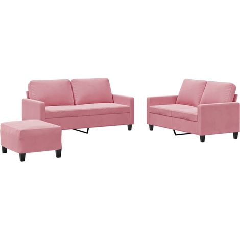 Maison Exclusive - Set di Divani 3 pz con Cuscini rosa in Velluto