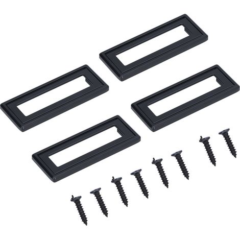 Set mit 4 mattschwarzen, unsichtbaren Schubladengriffen 96 mm, bohrfreie Befestigung, minimalistisches flaches Design für Möbel, Nachttische, Futons, sichtbare Montage. (1/5)