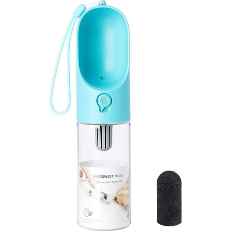 Hundetrinkflasche 400ml BPA-frei leckdicht für unterwegs blau (1/5)