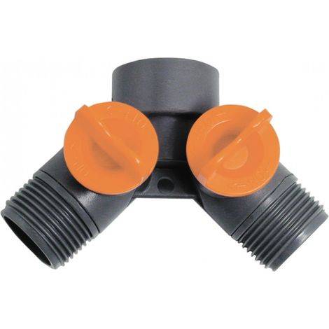 Presa a doppio rubinetto 3/4 F + due attacchi filetto 3/4 M Papillon
