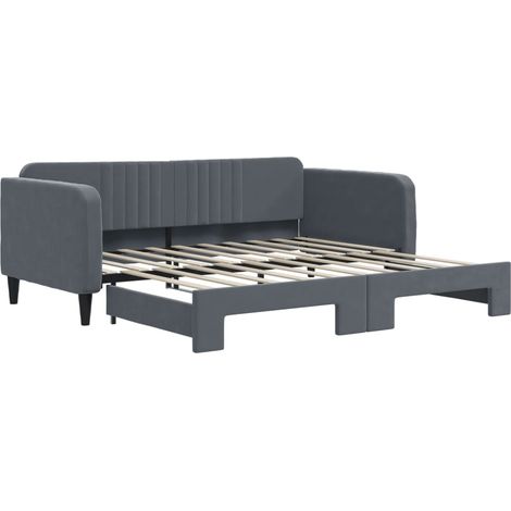Maison Exclusive - Tagesbett Ausziehbar Dunkelgrau 90x190 cm Samt