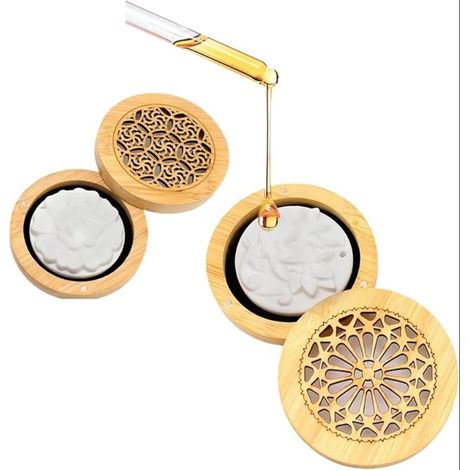 Diffuseur d'Huiles Essentielles en Pierre Galet Magnétique Pièces avec Pierres Parfumées Design Round pour Salon Bureau Chambre Parfum d'Ambiance Naturel et Aromathérapie (1/5)