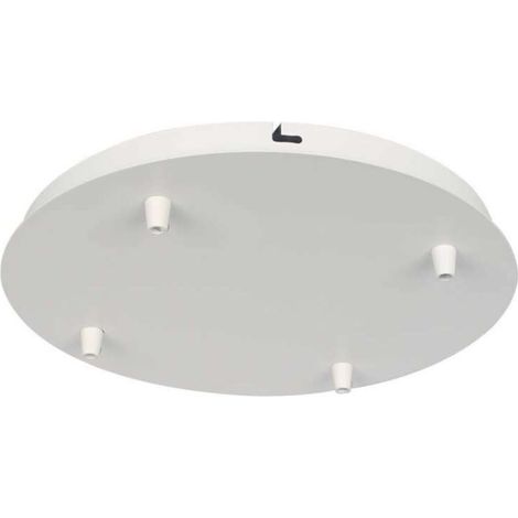 V-TAC Rosone per Lampadario in Acciaio d:300h:25mm con 4 Fori Colore Bianco Opaco