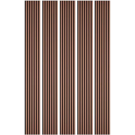 Mur TV - Lot de 5 Panneaux tasseaux bois 250 x 30 x 1,9 cm - terracotta/feutrine noir - 3,75m² (1/5)