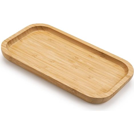 1 Plateau Bambou, 25x14x2cm, Surface Lisse, Design Incurvé, Salle De Bain Cuisine (1/5)