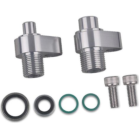 Adaptateur pour compresseur de climatisation avec joint et vis, en alliage d'aluminium, pour modèles 10S17F et 10S20F.