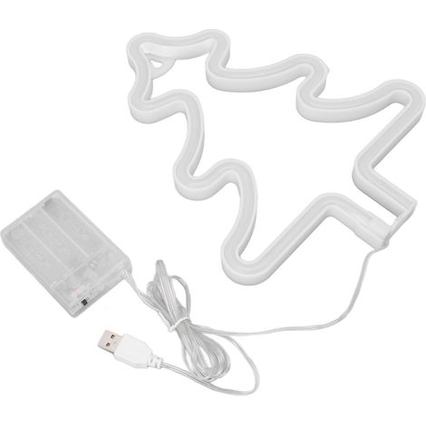 Sapin de Noël lumineux néon, décoration murale ou de bureau, guirlande LED USB (1/5)