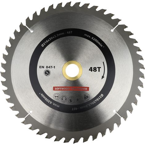 Lame de scie circulaire 216x30 mm 48T - Par pièce (1/5)