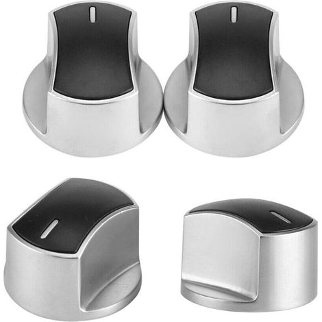 Boutons de cuisinière à gaz, 2 pièces universelles pour Table de Cuisson de Cuisine, Forme Ronde, Bouton de cuisinière à gaz, Interrupteur Rotatif en métal Noir (1/5)
